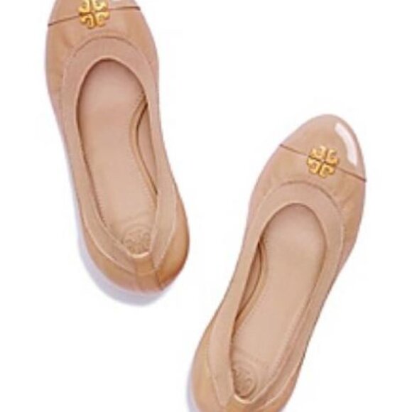 Tory Burch Women's Jolie Leather Cap Toe Wedge Pump Tory Beige Size 9 M - Picture 5 of 6